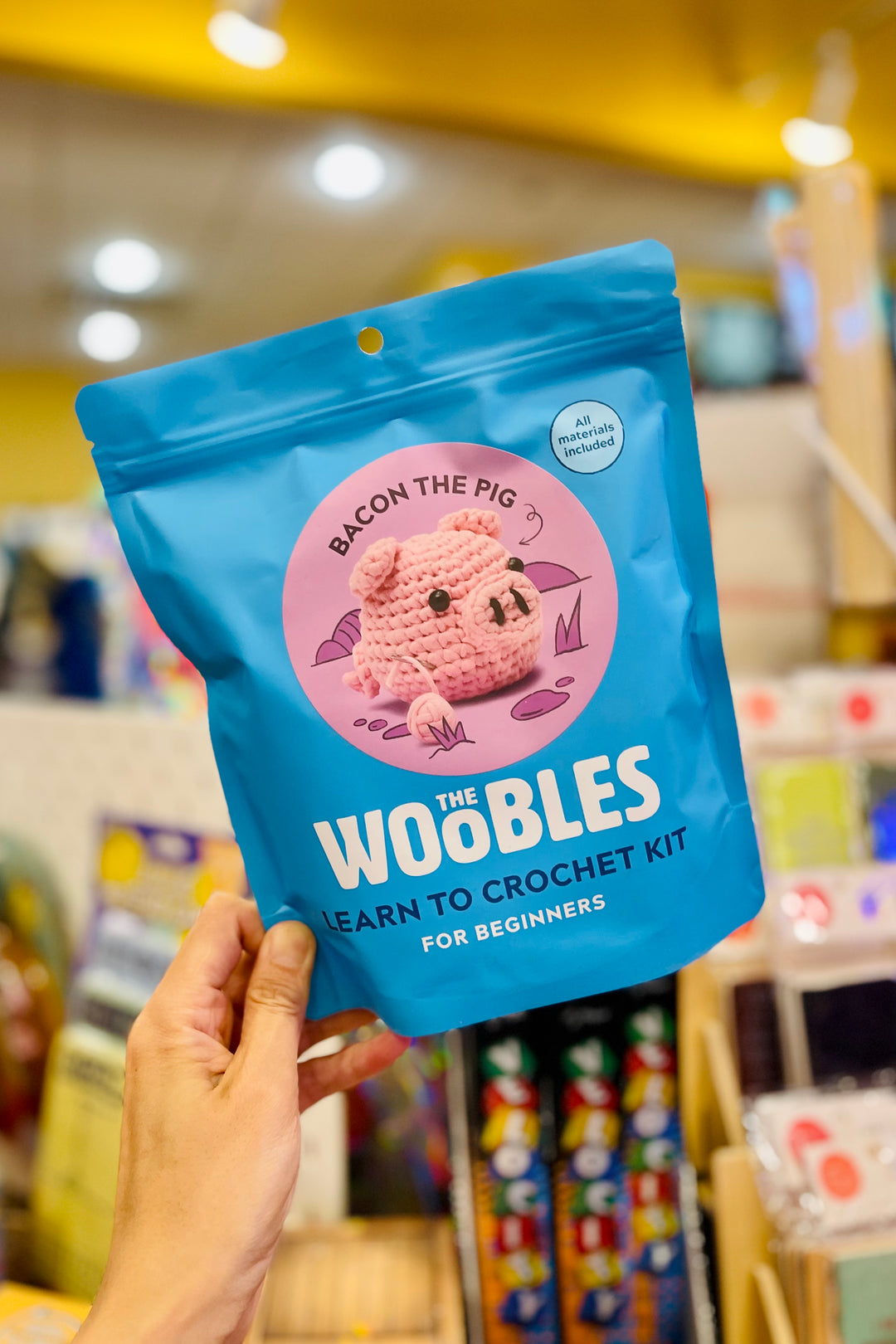 The Woobles Crochet Kit Bjorn the Narwhal Whale Pink No HOOK