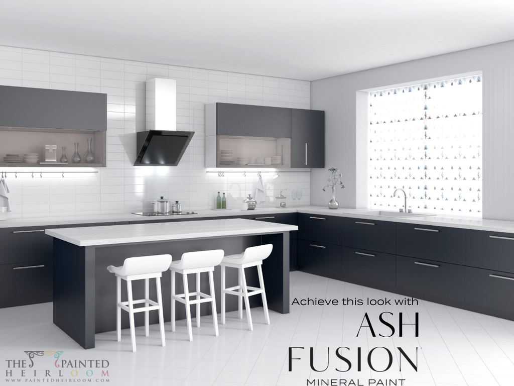 Kitchen Painted with Ash Fusion Mineral Paint