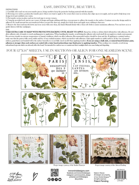 Wall Flower IOD Image Transfer (12″X16″ Pad-8 Sheets) — Rustic Chalk Decor