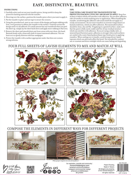 Wander - IOD Decor Transfer - Sonnet's Garden Blooms -  Creator -  DIY for Home Decor
