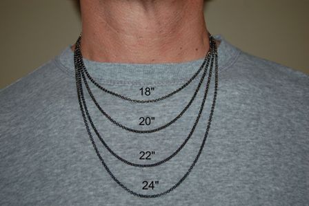 Mens Necklace Size Chart