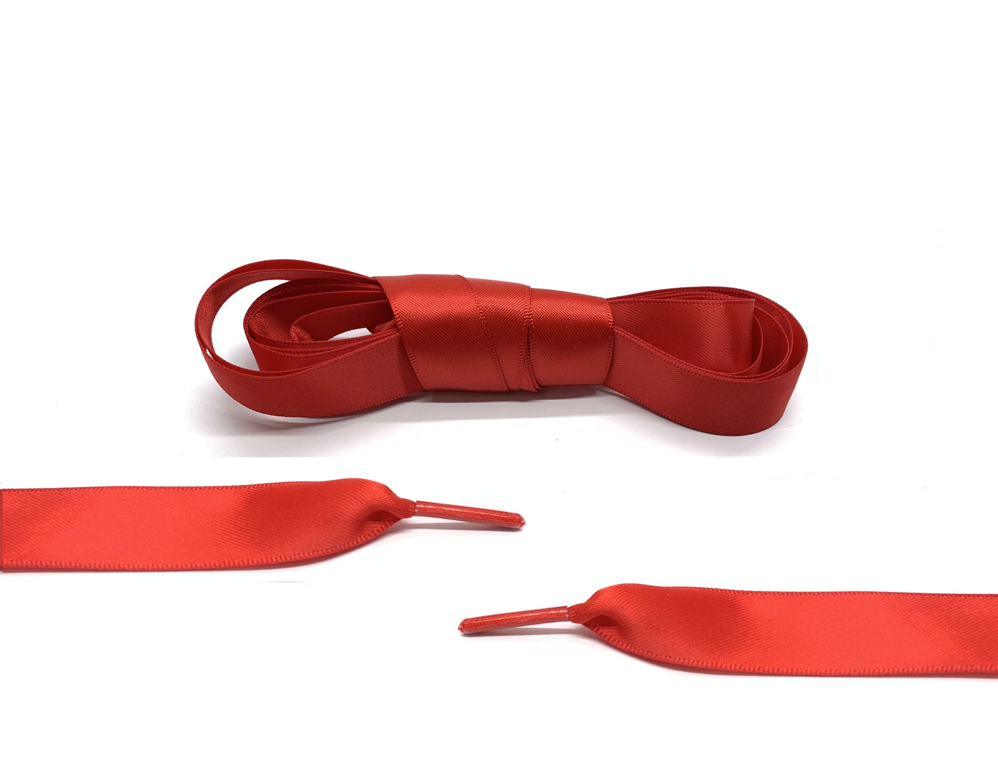 red ribbon shoelaces