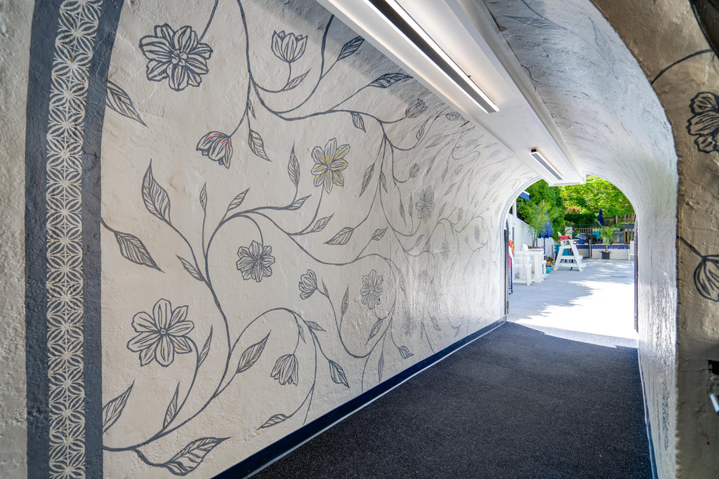 Sean Martorana Pool Tunnel Mural Wall Covering for Society Hill Towers in Philadelphia, PA
