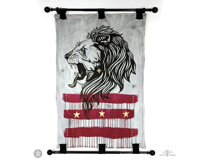 Painting Dio Nobile by Sean Martorana Lion's Head Tapestry Textile Art Print Interior Decor Design