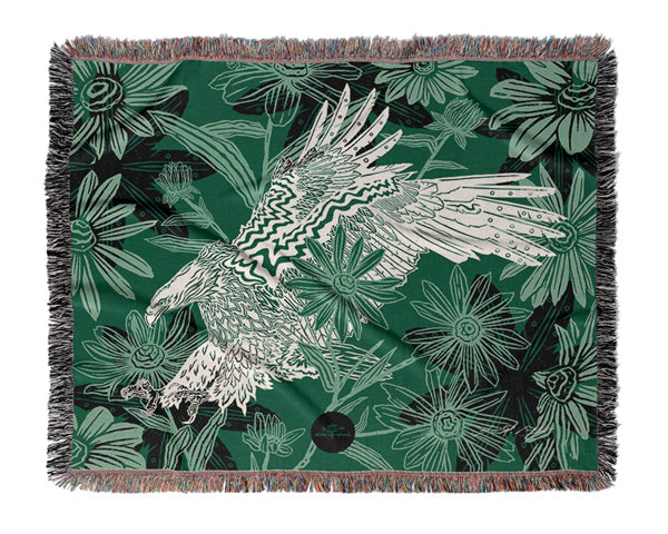 EKO American Bald Eagle Woven Knit Throw Blanket by Sean Martorana