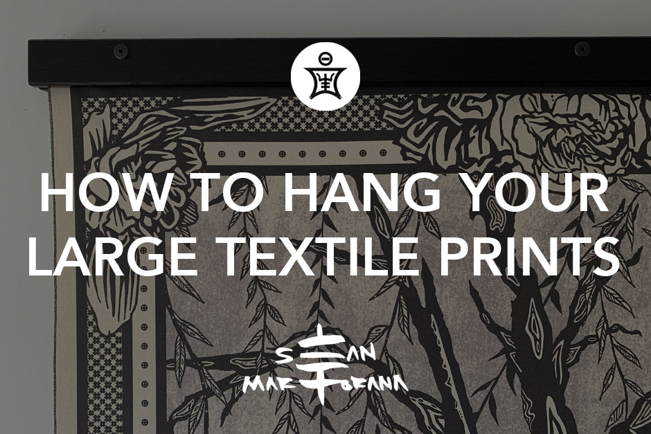 How to hang your large tapestry textile art print wall hangings.