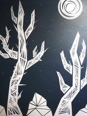 Sean Martorana Papercut Mural Installation Arcweb Office