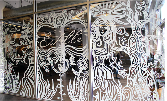 Cafe Estelle Window Painting Sean Martorana