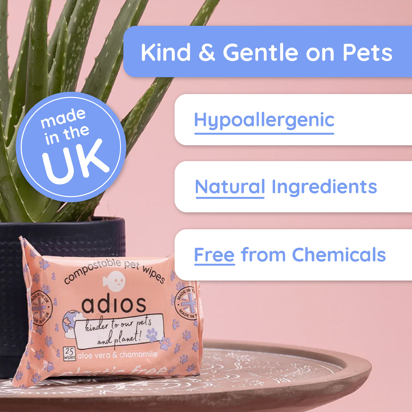 Adios Compostable Pet Wipes