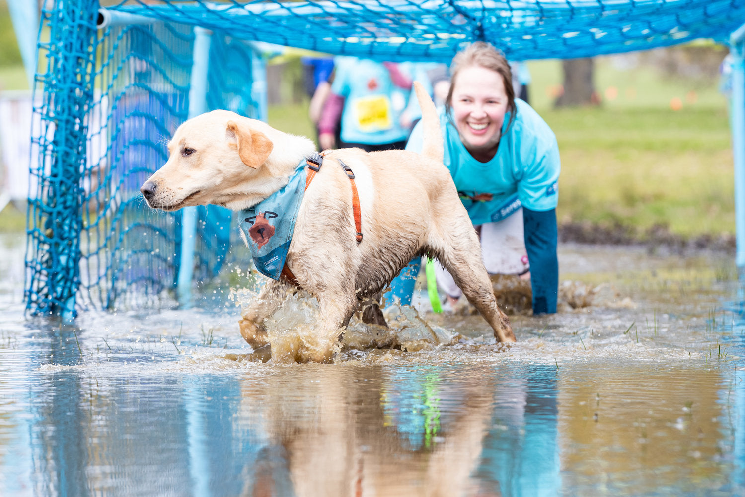 Muddy dog challenge with battersea