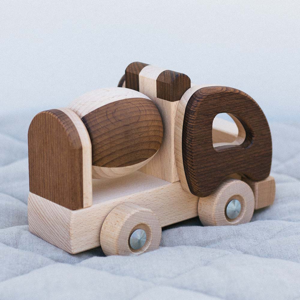 Wooden Cement Mixer - Toy Truck - Goki Nature — Oak & Ever