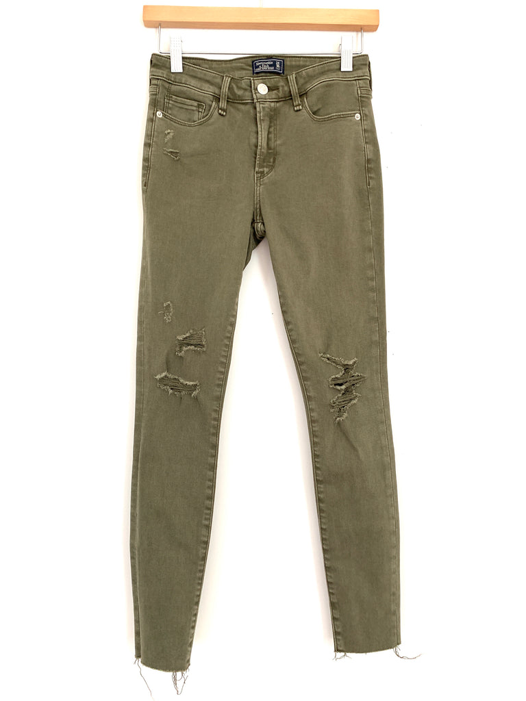 Abercrombie \u0026 Fitch Olive Distressed 