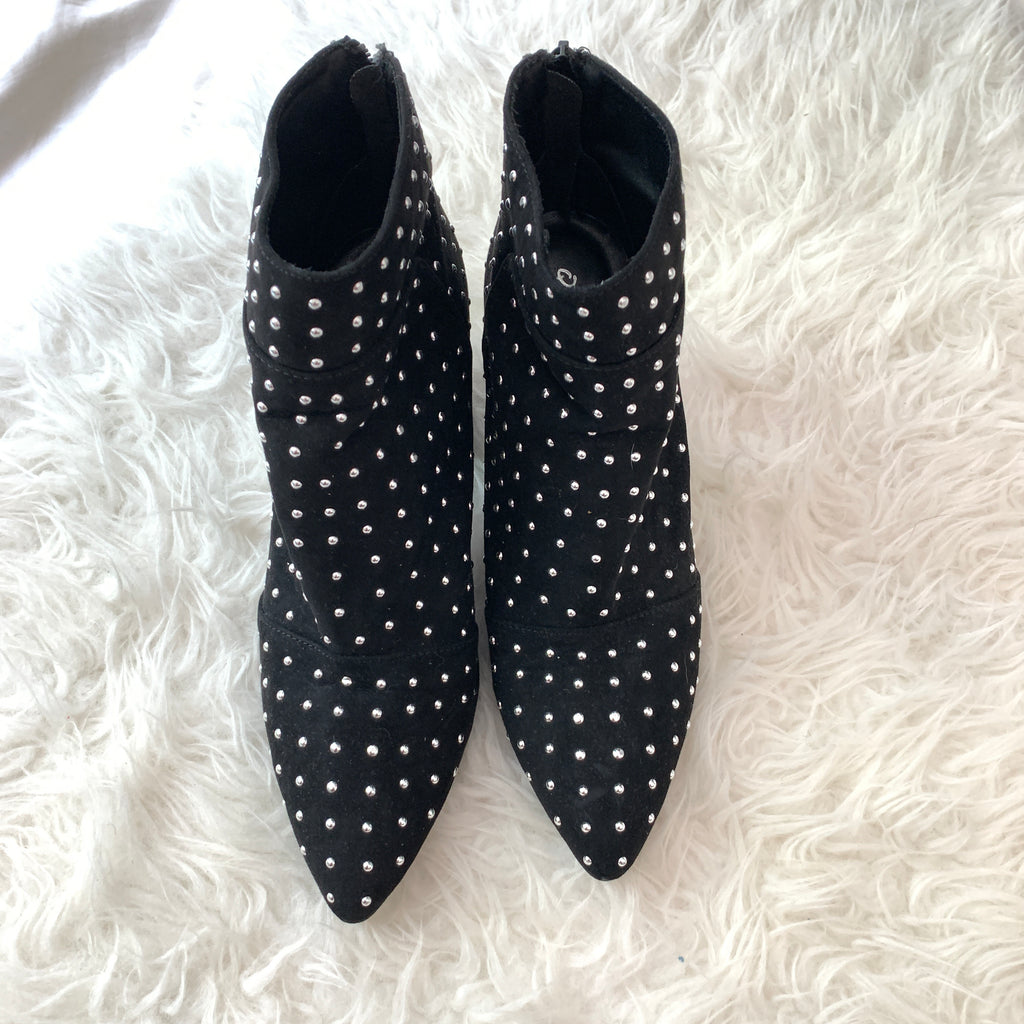 Qupid Black Studded Booties- Size 10 