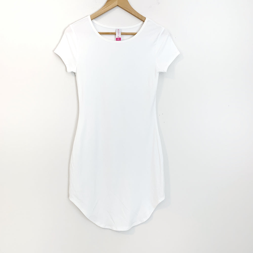 fitted white t shirt dress