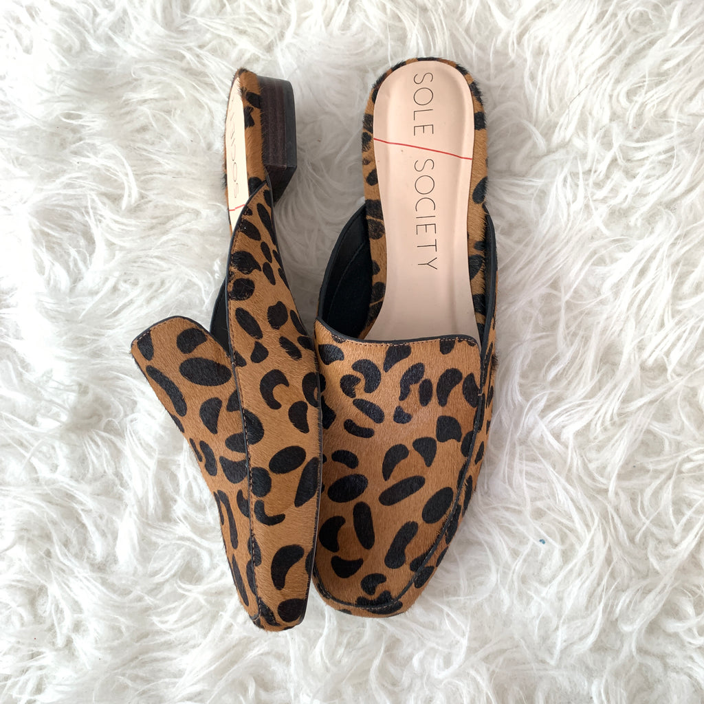 Sole Society Leopard Mule Shoes with 