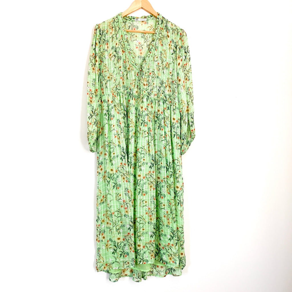 light green floral maxi dress