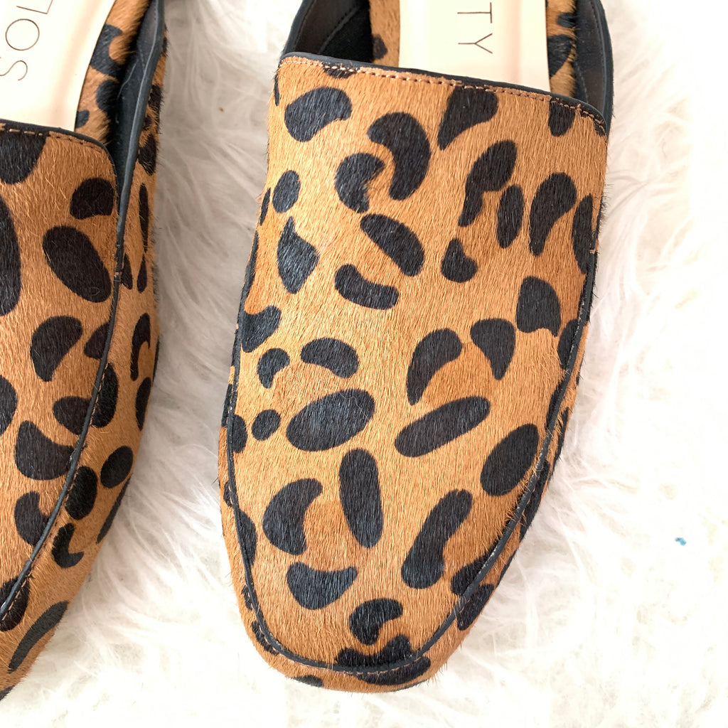 sole society leopard mules