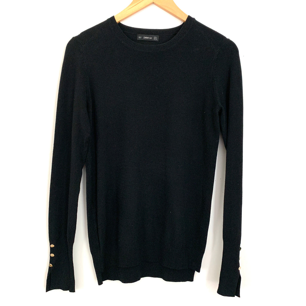 Zara Knit Black Sweater with Gold 