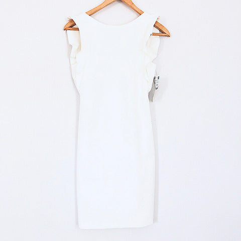 zara white ruffle dress