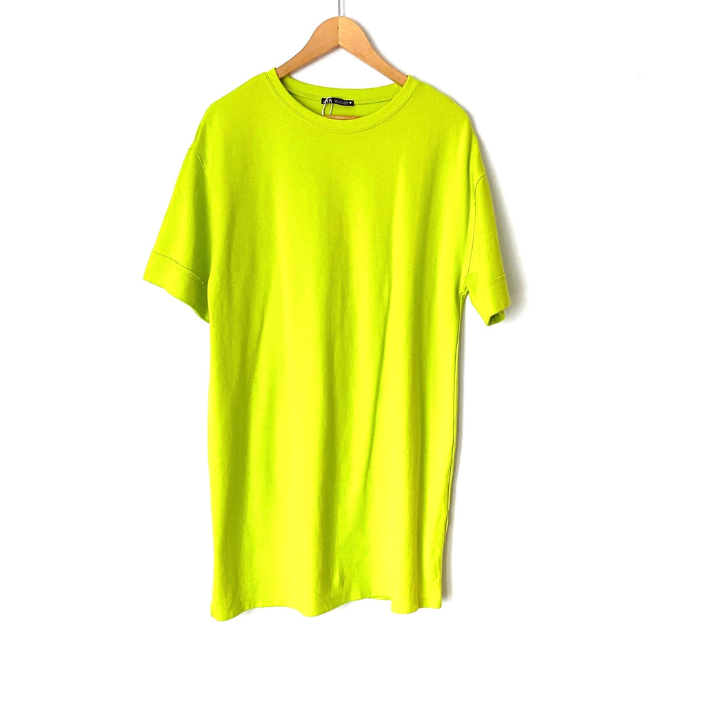 zara yellow shirt dress