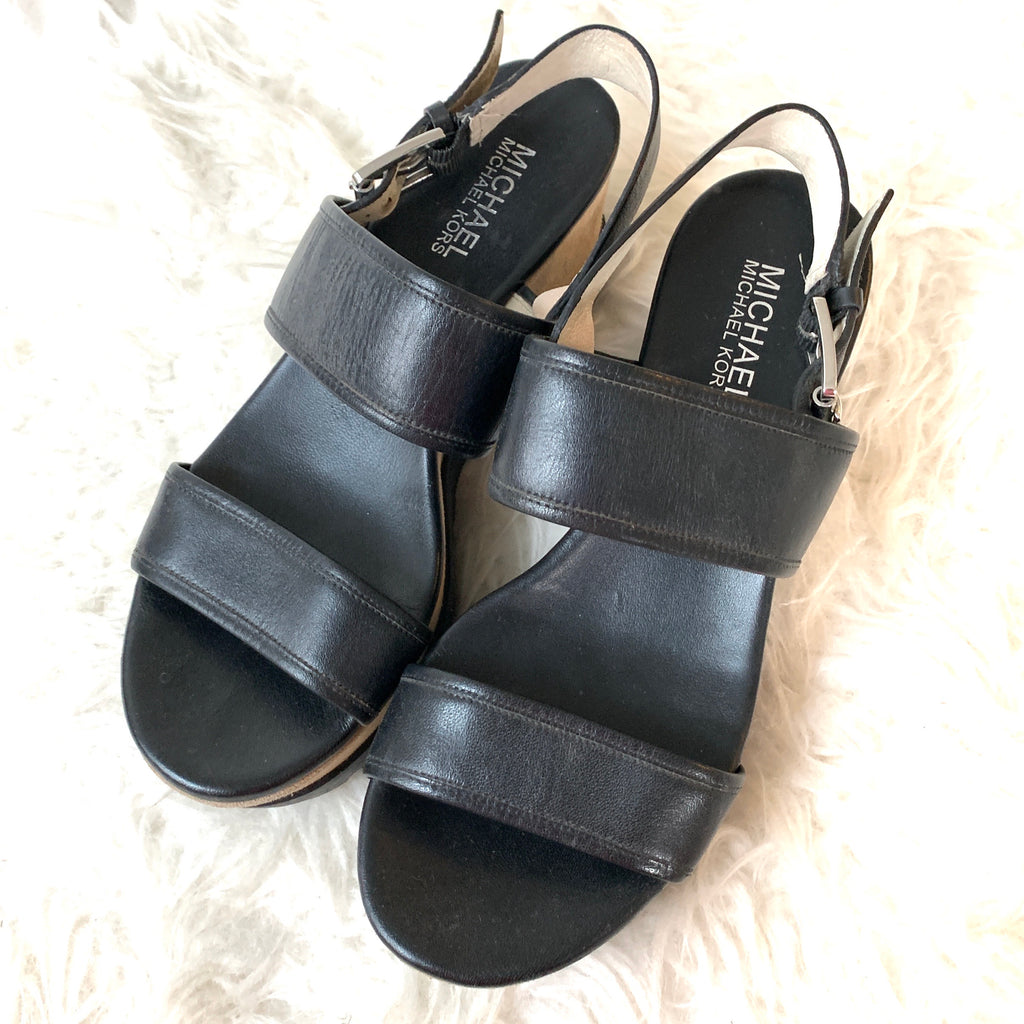 MICHAEL Michael Kors Black Platform Sandal- Size 6 – The Saved Collection