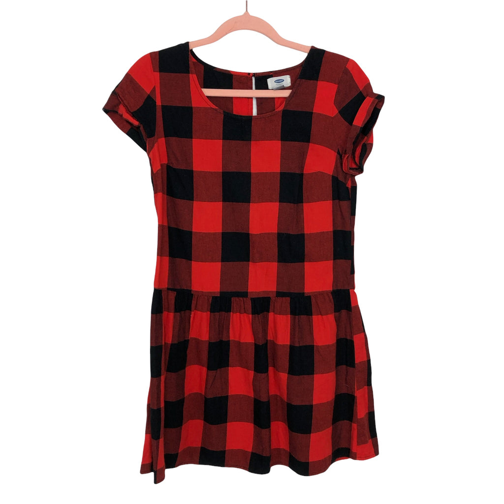 old navy buffalo check dress