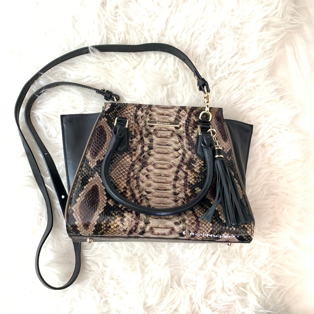 brahmin snakeskin crossbody