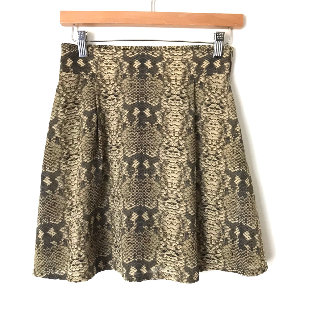 snakeskin silk skirt