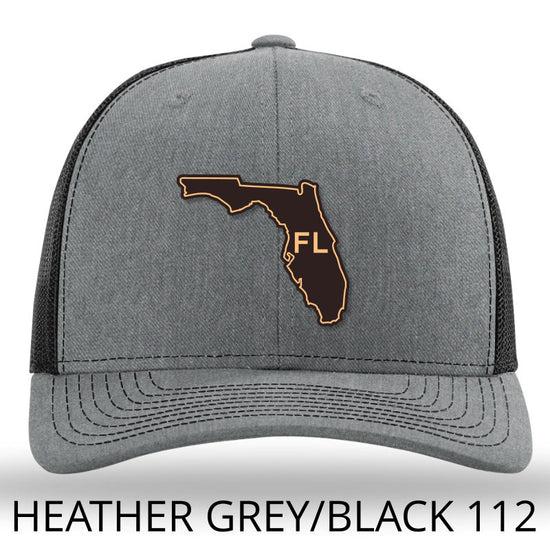 Florida Crab Island Destin Leather Patch Hat -Heather Grey-Black Richa –  Lost Wando Outfitters