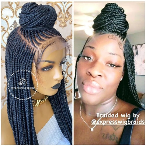 cornrow braided wig style