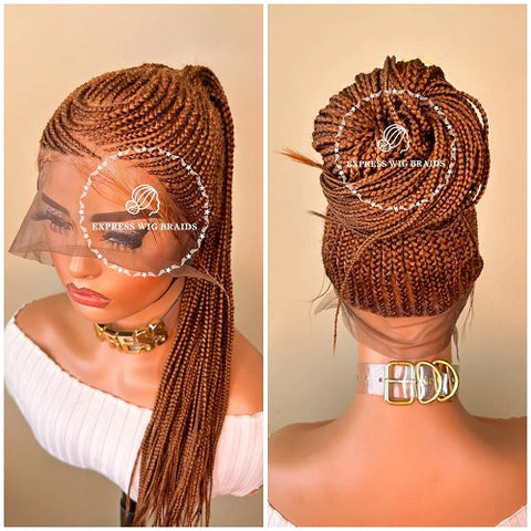 cornrow ponytail braided wig hair style
