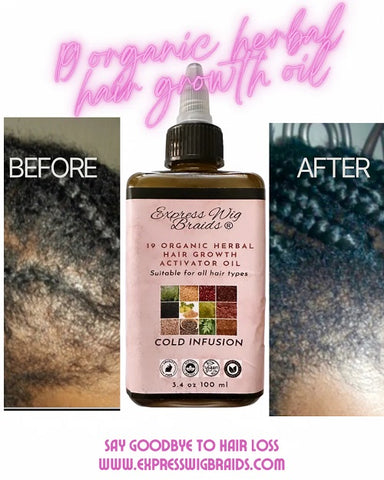 hair growth from using the organic 19 herbal hair growth activator oil for alopecia