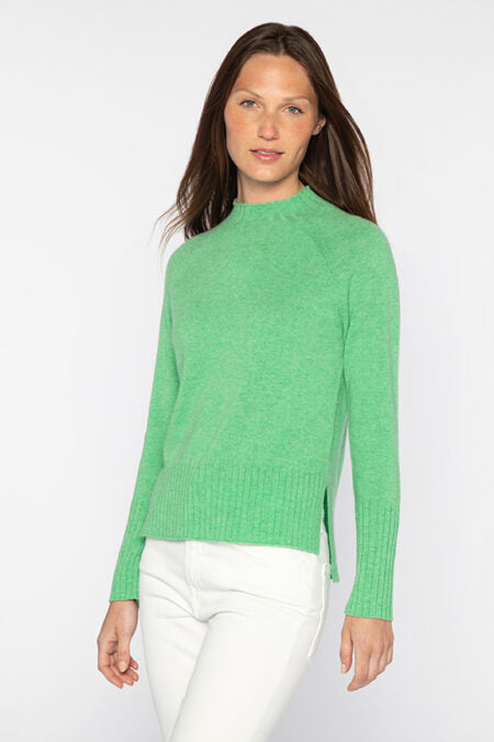 Kinross Cashmere Rib Trim Hi-Low Funnel