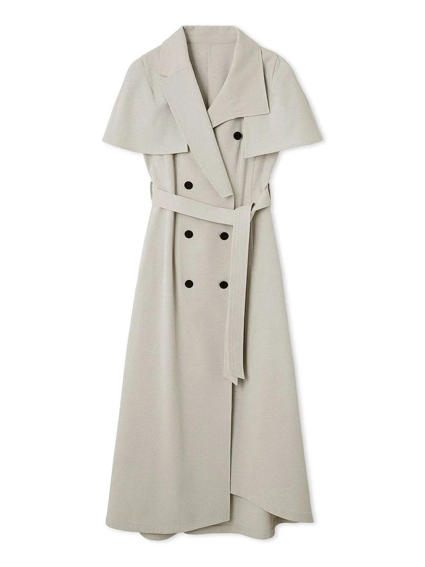 2-Way Sleeveless Trench-Style Maxi Dress
