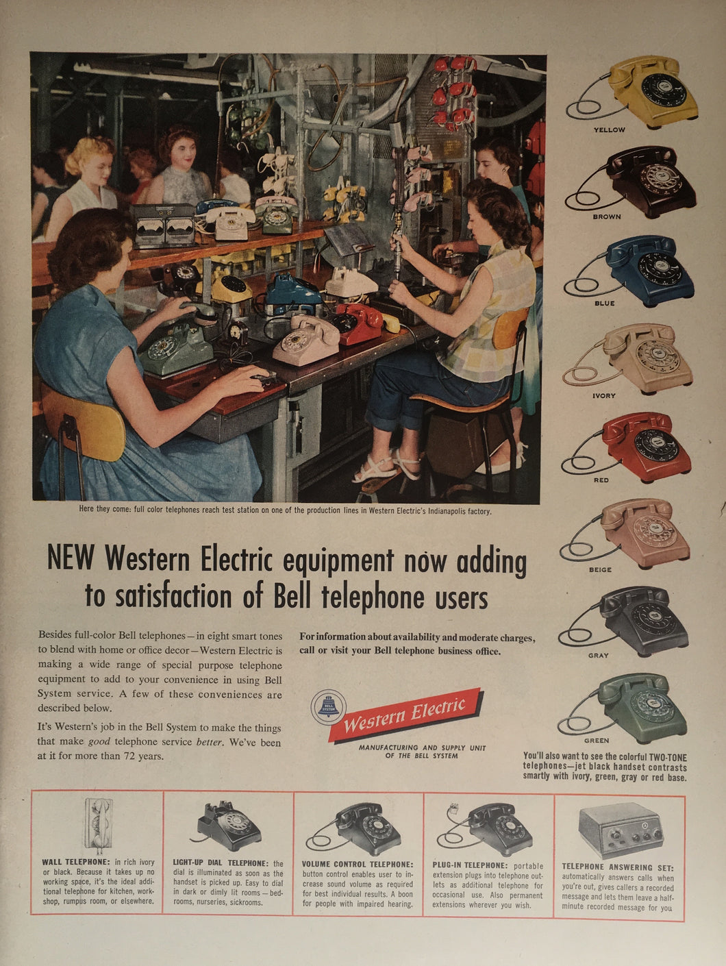 Vintage Western Electric Rotary Phone Advertisement Retro Sights
