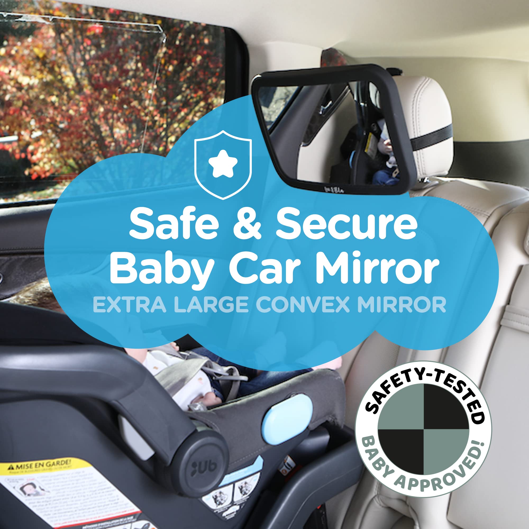 Leo und Ella Baby-Autospiegel, Safety First-zertifiziert, Crash