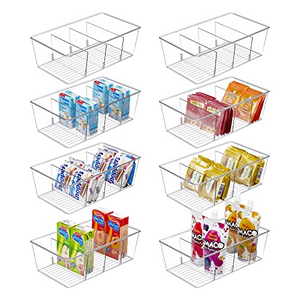  ELTOW 4 Pack Snack Organizer for Pantry, 3 Compartment Plastic Pantry  Organizer Bins with Removable Dividers, Chip Organizer for Pantry, Food  Packets, Spices, Condiments, Fridge, Cabinet, Kitchen: Home & Kitchen