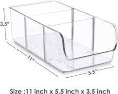 Vtopmart Food Packet Organizer Bins for Pantry Organization and Storage, 6 Pack Clear Plastic Holder for Organizing Seasoning Packets, Spice Packets, Pouches, Snacks in Kitchen or Cabinets