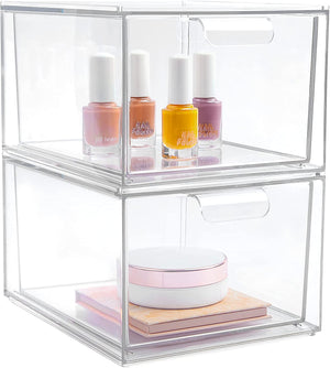 S Household Plastic Transparent Stackable Drawer Storage Box