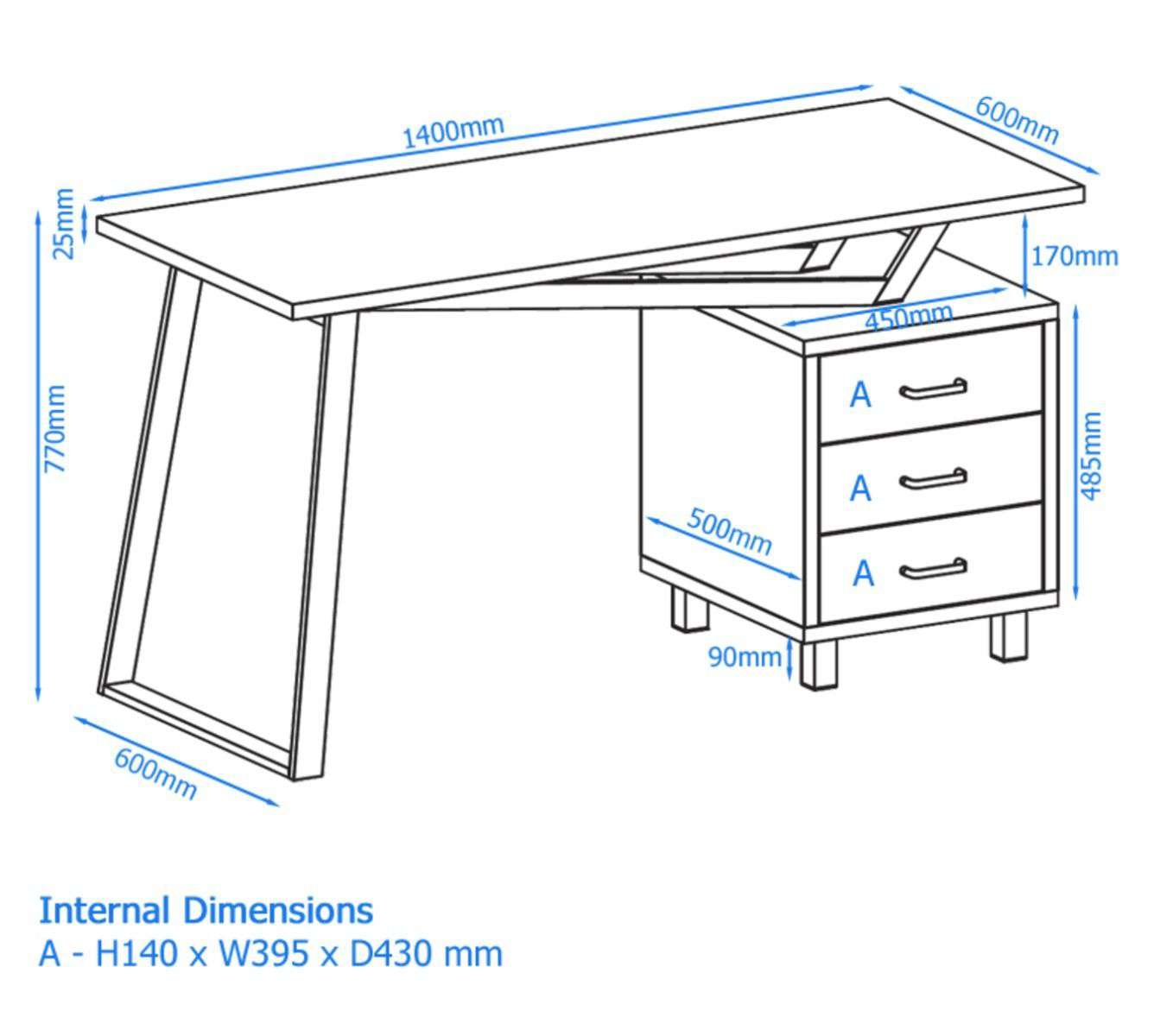 Alphason Seattle Office Desk In Light Oak Aw23533 Formyoffice