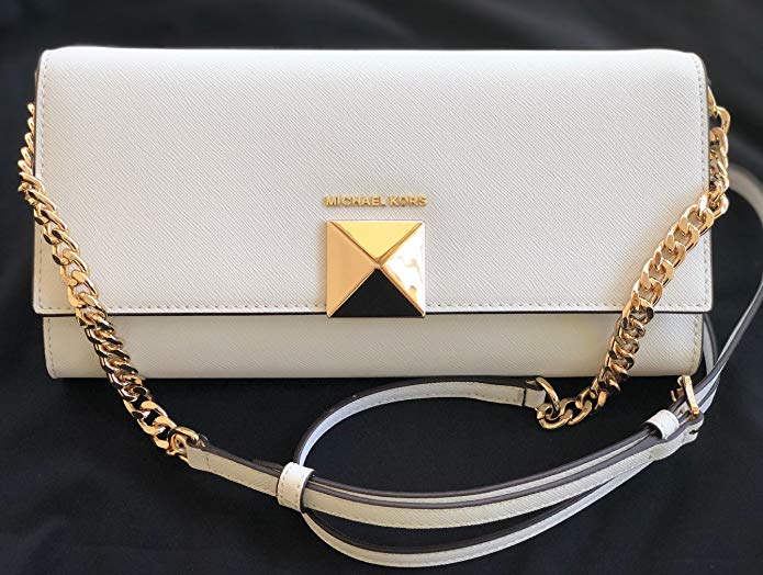 michael kors white leather clutch