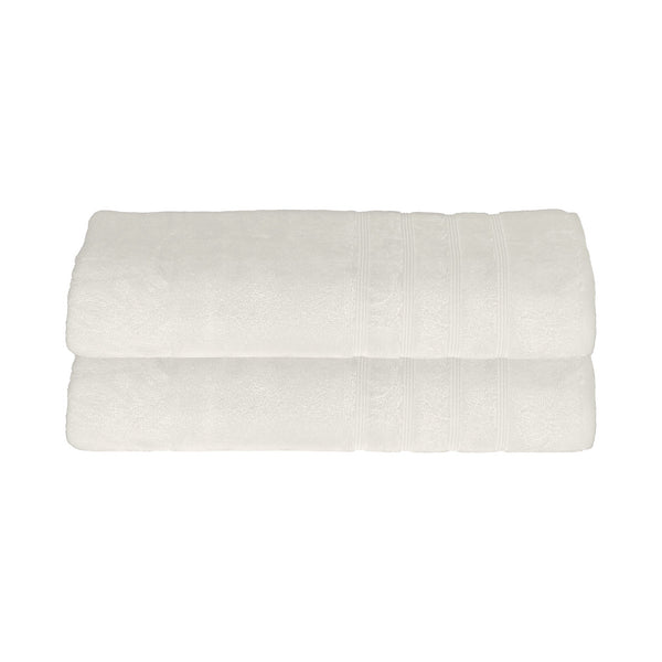 MOSOBAM Soft Bamboo-Turkish Cotton Beach Towel 35X70, Set of 2, Blue 