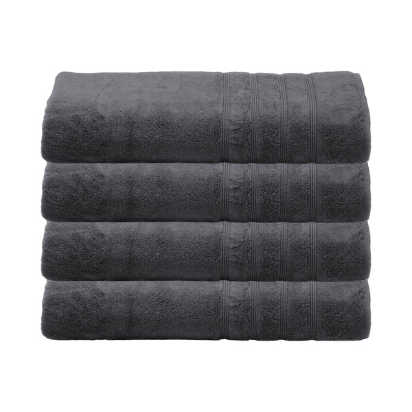 Sustainable Bamboo Bath Towels, Set of 2 - Charcoal Gray - Made in