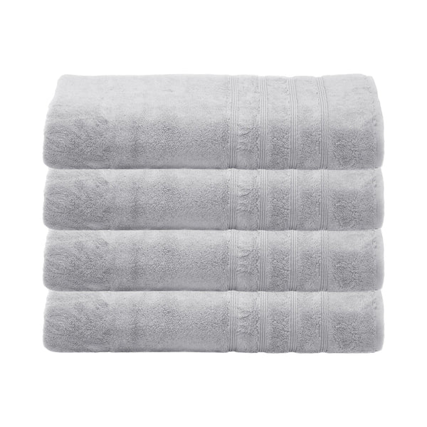 Sustainable Bamboo Bath Towels, Set of 4 - Light Gray - Made in Turkey –  Mosobam®