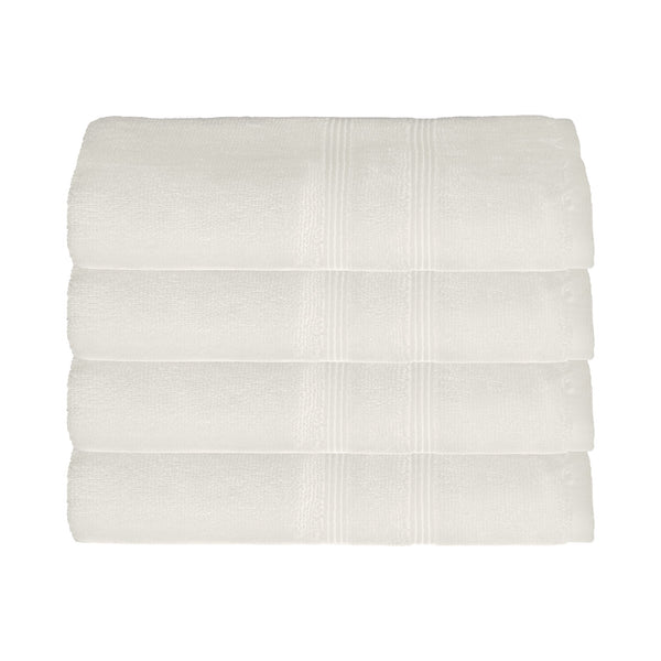 Sustainable Bamboo Bath Towels, Set of 4 - White - Made in Turkey