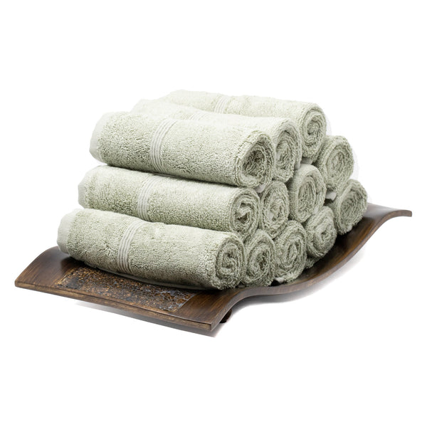 Sustainable Bamboo Bath Sheets, Set of 4 - Seagrass Green - Made in Turkey  – Mosobam®