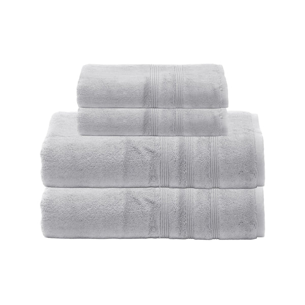 Sustainable Bamboo Bath Towels, Set of 4 - Light Gray - Made in