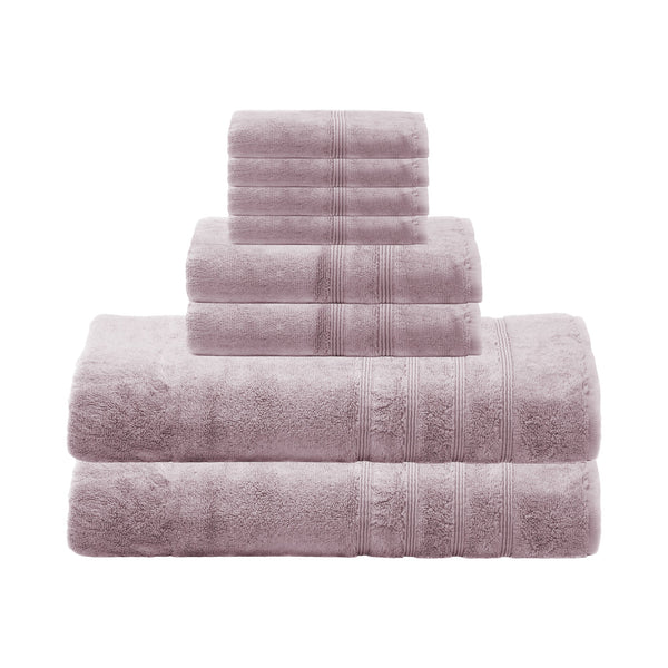 8pc Cotton Bath Towel Set Purple