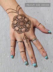 medium size hand henna design