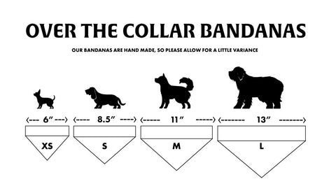 slip on dog bandana size chart